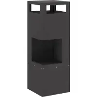 vidaXL – Brasero noir, 35 x 35 x 100 cm, en acier résistant aux intempéries