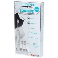 Superwhite Brosse à dents sonique douce blanche + 3 têtes