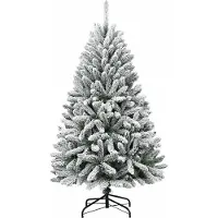 vidaXL Sapin de Noël artificiel Vert et blanc 120 cm PVC et métal