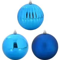 vidaXL Ensemble de Boules de Noël 3 pcs Bleu Plastique