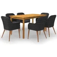 vidaXL Ensemble de jardin 7 pièces noir