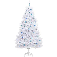 vidaXL Sapin de Noël Artificiel à Branches Articulées Blanc 240 cm