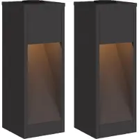 vidaXL Lampe solaire LED pour clôture, 2 pièces, lumière blanche chaude, 18 x 18 x 50 cm