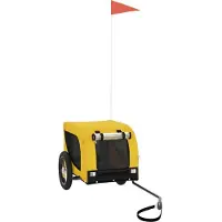vidaXL Remorque pour vélo Chiens Jaune et noir Tissu Oxford & fer