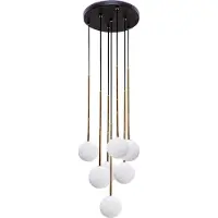Zuma Line Lustre ALI noir-doré-blanc 7xG9x40W en métal, dimensions : 180x35x35 cm, IP20,