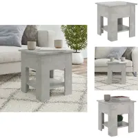 vidaXL Table basse gris béton 40x40x42 cm Bois composite - Tables basses