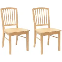 vidaXL - 2 chaises de salle à manger, bois d'acacia massif, finition naturelle