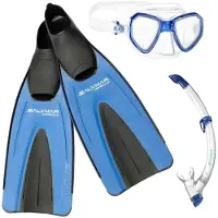 Salvimar Morpheus Anti Fog Noblis Tris Snorkeling Set Bleu EU 42-43