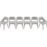 Signature - Lot de 6 chaises en tissu avec piètement en métal L51 cm - ELODIE