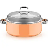WMF Fusiontec Mineral Pro, Schmortopf mit Deckel, 28 cm, Papaya Orange 3201114104 4000530759993