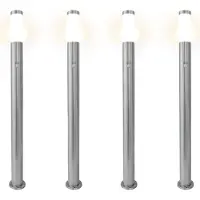 Grafner Lampe de jardin 110cm en acier inoxydable avec détecteur de mouvement WL10191 Set de 4 lampes de (E14)