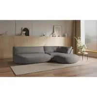 Wintech Canapé d’angle droit minimaliste Ace à forme arrondie-Velluto 17