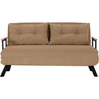 CALICOSY - Canapé lit 2 places convertible en tissu avec pieds en métal L133 cm - SANDO