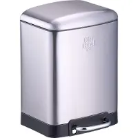 Dirt Devil Poubelle à pédale 6L - Poubelle de cuisine avec fermeture en douceur - Poubelle en inox - Seau intérieur amovible - Poubelle de cuisine - 23 x 22,5 x 32,5 CM - Argent
