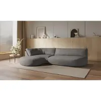 Wintech Canapé d’angle gauche minimaliste Ace à forme arrondie-Velluto 17