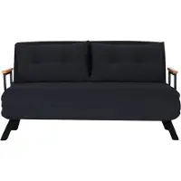 CALICOSY - Canapé lit 2 places convertible en tissu avec pieds en métal L133 cm - SANDO
