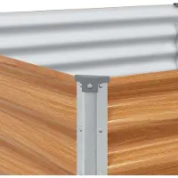 vidaXL Lit surélevé brun clair 970 x 100 x 36 cm Acier galvanisé