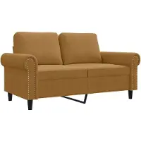 vidaXL Canapé 2 places marron 120 cm velours