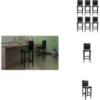 vidaXL Tabouret de bar 6 pcs noir similicuir - Tabouret de bar