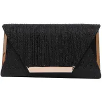 OEM Sac de soirée scintillant pour femme avec motif en chaîne, noir, élégant sac à bandoulière
