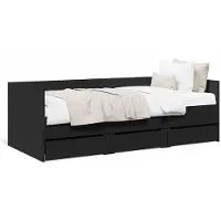 vidaXL Lit de jour avec tiroirs sans matelas noir 75x190 cm