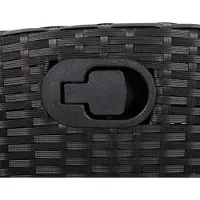 vidaXL Ensemble Bistro 3 pièces avec coussins Noir Poly Rattan