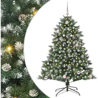 vidaXL Sapin de Noël artificiel avec 150 LED Vert 105 x 105 x 150 cm