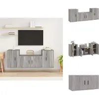 vidaXL Ensemble de 3 meubles TV Gris Sonoma Bois composite - Meubles TV