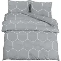 vidaXL Ensemble de literie Gris 200x220 cm coton