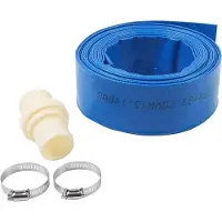 Famanu Tuyau d'arrosage bleu de 10 m pour étang et arrosage du jardin, avec colliers de serrage et raccord rapide