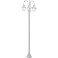 Helloshop26 Lampadaire De Jardin E27 220 Cm Aluminium 3 Lanternes Blanc Helloshop26 02_0042540