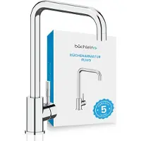 Bächlein Robinet de cuisine pivotant à 360° - en chrome- Mitigeur monocommandé pour évier avec bec pivotant à 360°, robinet pour la cuisine