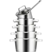 Sola Set de casseroles - Casseroles en inox - Diamond - Ø16-24 cm - 5 pièces