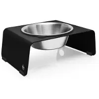 OEM Plateau pour chien pour mangeoire surélevée, en acier inoxydable et acier (noir, L)