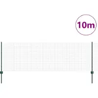vidaXL Clôture en fil barbelé soudé avec poteaux, 10 x 0,8 m, couleur verte