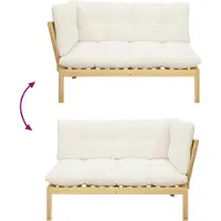 vidaXL Canapé de jardin en palettes, lot de 2, marron clair et blanc crème