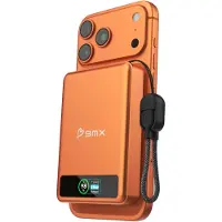 Bmx SolidSafe Powerbank Magnétique 10.000 mAh/30W – Charge sans fil 15W – Conception portable et compacte – Matériaux durables et de haute qualité - Orange