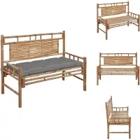 vidaXL Banc de jardin avec support 120 cm bambou - Bancs de jardin