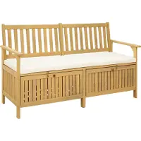 vidaXL Banc de rangement pour jardin, modèle 2 places, dimensions : 148 x 63 x 84 cm, forme rectangulaire