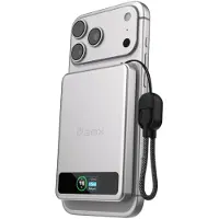 Bmx SolidSafe Powerbank Magnétique – Capacité de Charge Simultanée C1 et Qi2 – Design Compact et Portable – Construction Durable - Gris