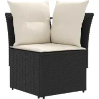 vidaXL : 2 fauteuils de jardin et un canapé d'angle, en résine tressée, noir et crème
