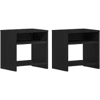 vidaXL Tables de chevet 2pcs chêne noir 40x30x40cm bois d'ingénierie