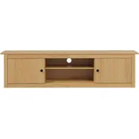 vidaXL Meuble TV HILL, 158 x 40 x 39,5 cm, couleur miel, en bois de pin massif