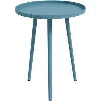 OEM Table de salon ronde pour le jardin - Table d'appoint extérieure à bords arrondis en acier - Ø 40 x 50 cm, rouge