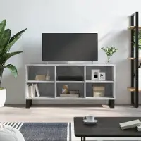 vidaXL Armoire TV gris béton 103,5x30x50 cm Bois composite - Armoire TV - Panneaux TV - Tableau TV