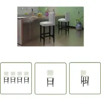 The Living Store Tabourets de bar 4 pcs. Simili cuir blanc