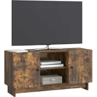 vidaXL Meuble TV 102 x 34,5 x 50 cm en aggloméré chêne fumé