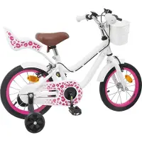 vidaXL Vélo pour enfant avec roues stabilisatrices, 16 pouces, pour les 4-6 ans, blanc