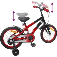 vidaXL Vélo pour enfant 16 pouces, pour les 4-6 ans, rouge et noir