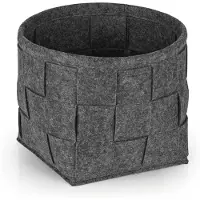 DS Produkte N8WERK Corbeille de rangement en feutre S - 24 x 24 x 24 cm - Gris foncé